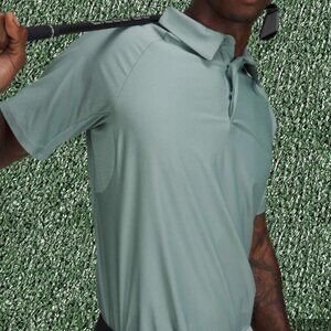 Lululemon Stretch Short Sleeve Golf Polo Shirt Misty Glade Breathable Tech Sz S